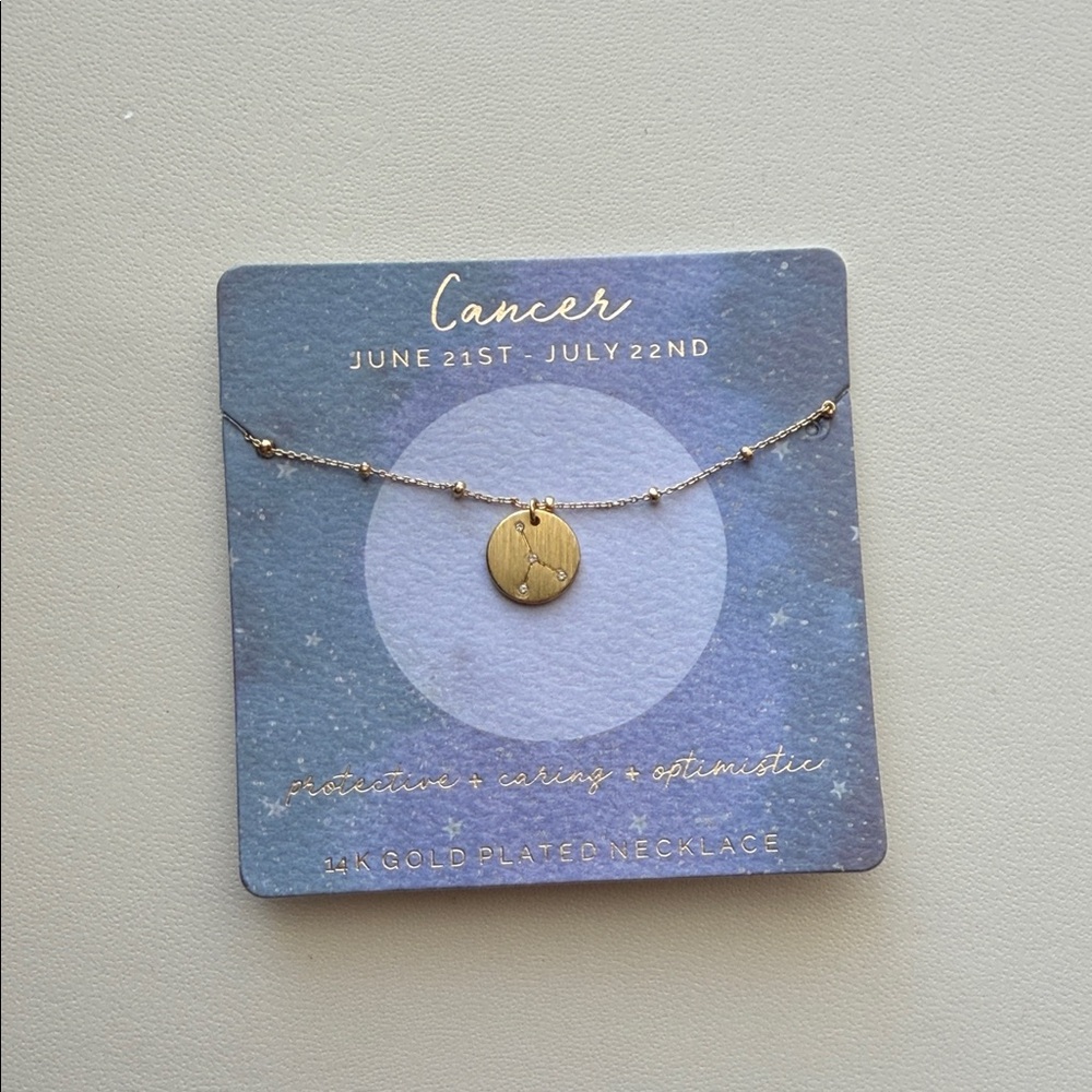 Gold Zodiac Cancer Necklace